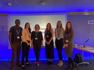 Vicki mentoring the winning team at the NIHR doctoral training camp (2021)
